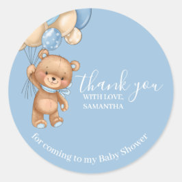 Pegatina Redonda Teddy Bear Balloons Gracias