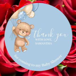 Pegatina Redonda Teddy Bear Balloons Gracias