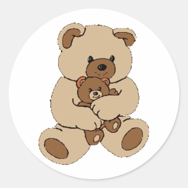 Pegatina Redonda Teddy Bear Buddies (Anverso)