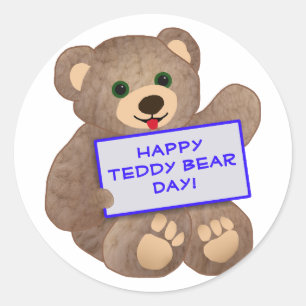 Pegatina Redonda Teddy Bear Day