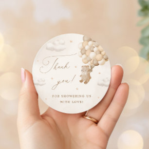 Pegatina Redonda Teddy Bear Género Neutral Gracias