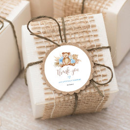 Pegatina Redonda Teddy Bear Pampas Bebé Grasa Gracias