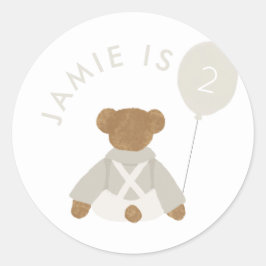 Pegatina Redonda Teddy Bear Picnic Baby Birday