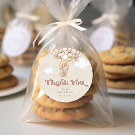 Pegatina Redonda Teddy Bear Podemos Esperar A Baby Shower