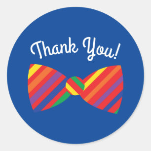 Pegatina Redonda Teddy Bear Rainbow Cute Primer Fiesta de cumpleaño