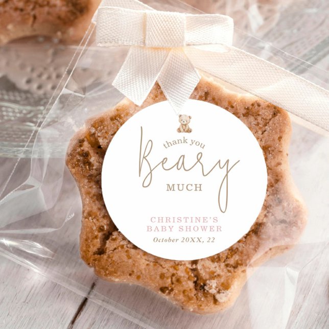 Pegatina Redonda Teddy Bear Thank You Baby Shower (Subido por el creador)