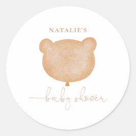 Pegatina Redonda Teddy Bears Baby Shower