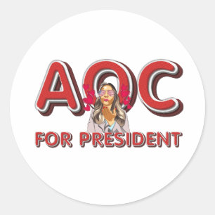 Pegatina Redonda TEE AOC para Presidente