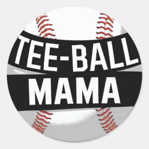 Pegatina Redonda Tee-Ball Mama Funny Teeball Mom