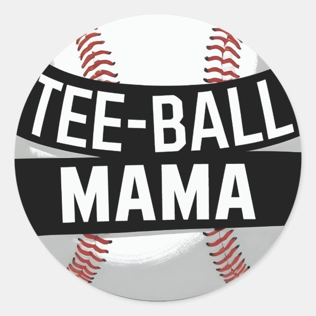 Pegatina Redonda Tee-Ball Mama Funny Teeball Mom (Anverso)