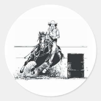 Pegatina Redonda TEE Rodeo Cowgirl