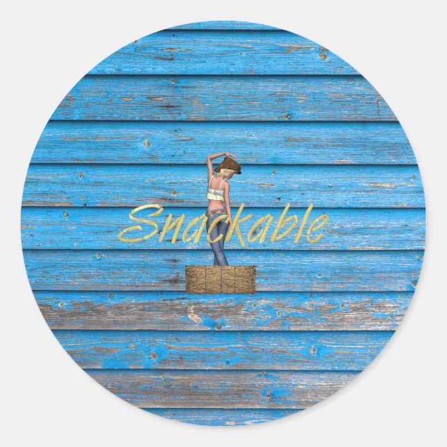 Pegatina Redonda TEE Snackable (Anverso)
