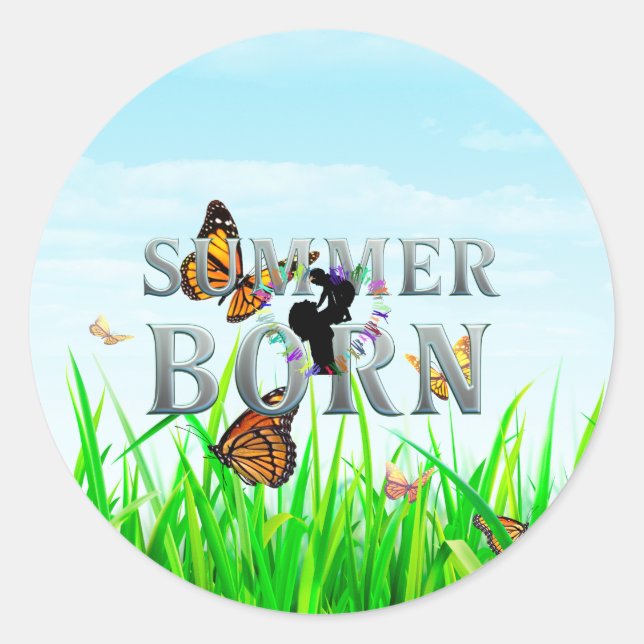 Pegatina Redonda TEE Summer Born (Anverso)