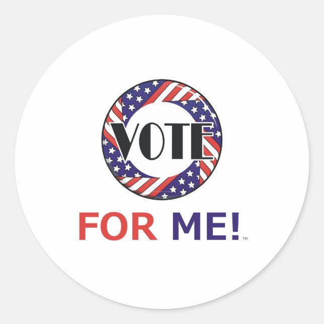 Pegatina Redonda TEE Vote por mí (Anverso)