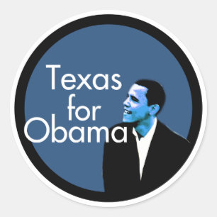 Pegatina Redonda Tejas para Obama