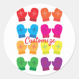 Pegatina Redonda Tejido multicolor Mittens Thunder_Cove