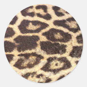 Pegatina Redonda Tela de manchas de piel de leopardo