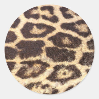 Pegatina Redonda Tela de manchas de piel de leopardo