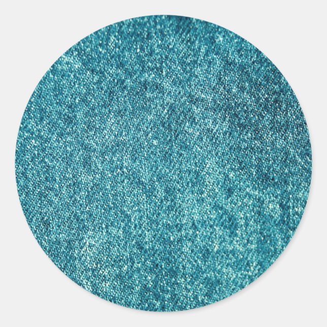 Pegatina Redonda Tela vaquera (Anverso)