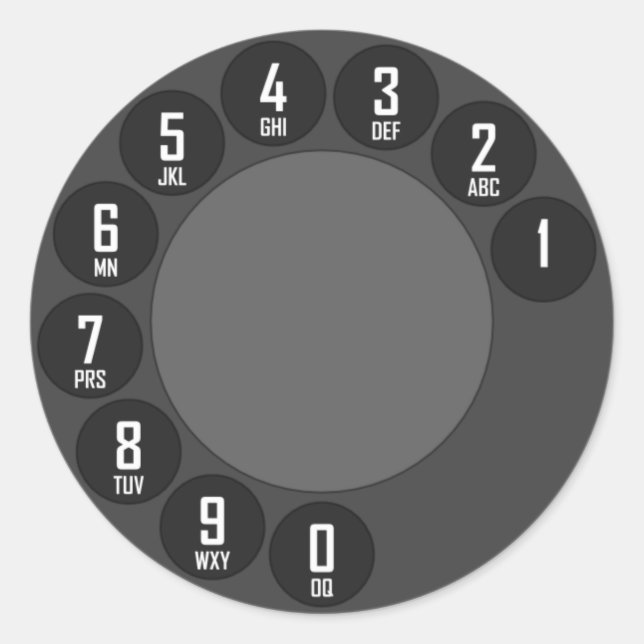 Pegatina Redonda Teléfono de moda antiguo (Anverso)