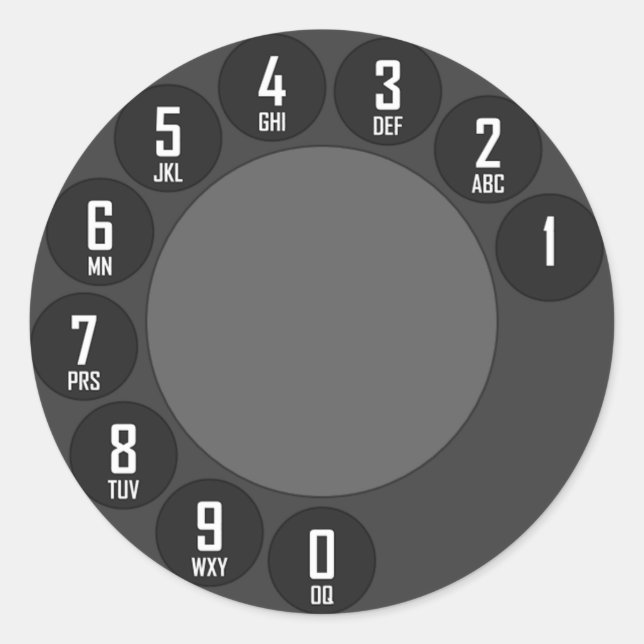 Pegatina Redonda Teléfono de Rotary (Anverso)