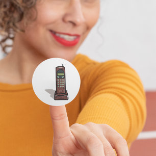 Pegatina Redonda Teléfono inalámbrico