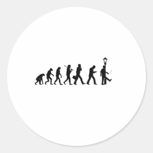 Pegatina Redonda Teléfono inteligente de evolución - Motivo diver