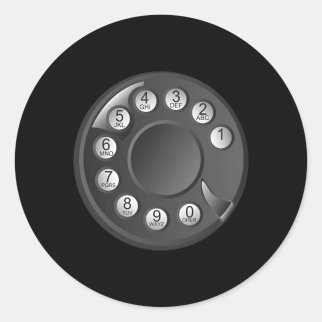 Pegatina Redonda Teléfono telefónico de Rotary Halloween (Anverso)