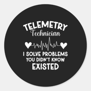 Pegatina Redonda Telemetría Técnico latido I Resolver problemas Ca