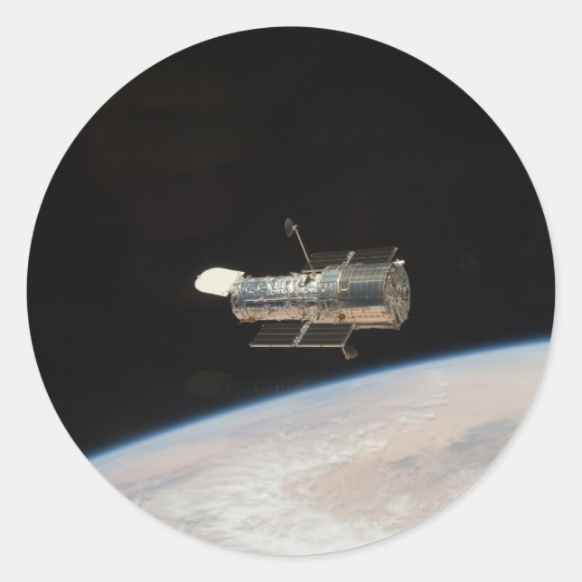 Pegatina Redonda Telescopio espacial Hubble de la NASA (Anverso)