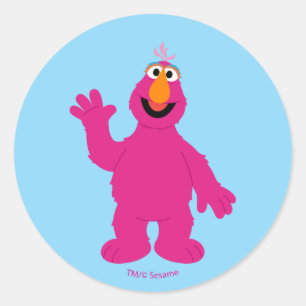 Pegatina Redonda Telly Monster de Barrio Sésamo