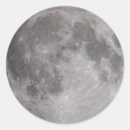 Pegatina Redonda Tema de astronomía de Luna Llena