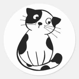 Pegatina Redonda Tema de gato adorable Sticker creado para Fla pers