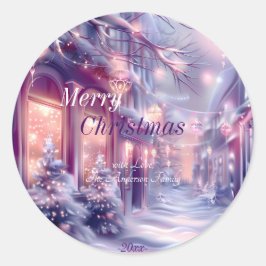 Pegatina Redonda Tema de los Navidades coloridos modernos