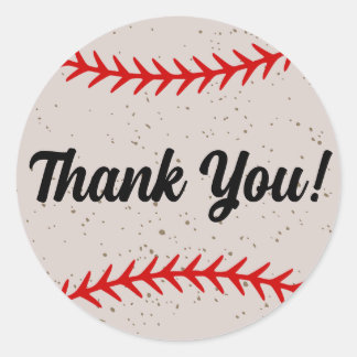 Pegatina Redonda Tema de los premios Lace Stitches de Béisbol