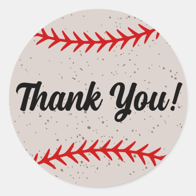 Pegatina Redonda Tema de los premios Lace Stitches de Béisbol (Anverso)