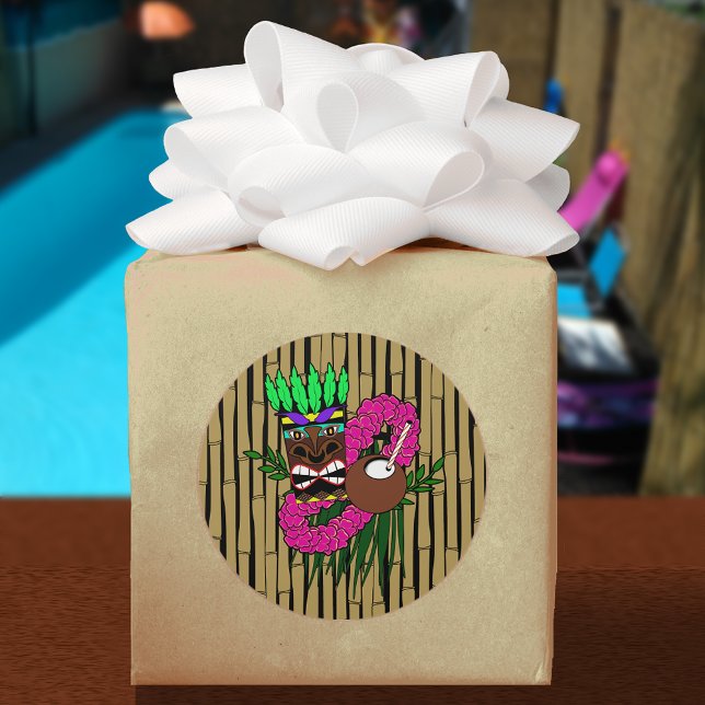 Pegatina Redonda Tema de Luau (Subido por el creador)