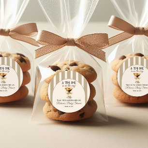 Pegatina Redonda Tema del café Espresso Martini Bow Baby Shower