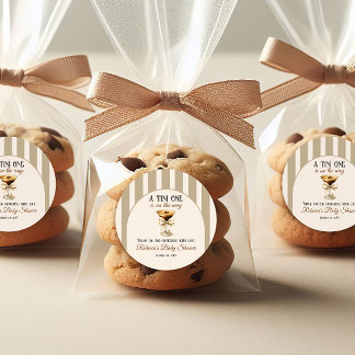 Pegatina Redonda Tema del café Espresso Martini Bow Baby Shower