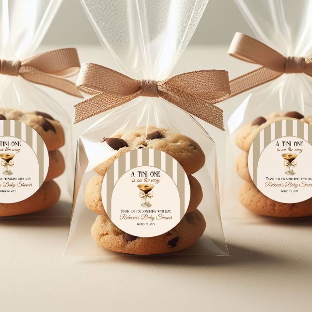 Pegatina Redonda Tema del café Espresso Martini Bow Baby Shower (Subido por el creador)