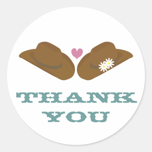 Pegatina Redonda Tema del país occidental (Anverso)