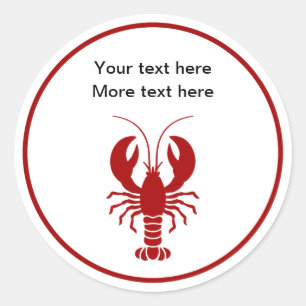 Pegatina Redonda Tema del pescado y marisco