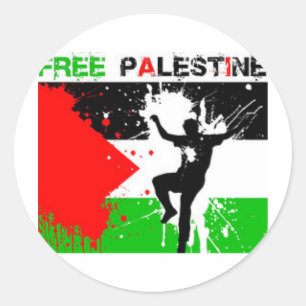 PEGATINA REDONDA TEMA PALESTINO GRATIS.