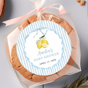 Pegatina Redonda Temas de limón de Ciao Baby para baby shower