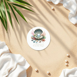 Pegatina Redonda Temática de las marismas y los océanos Pequeña Per