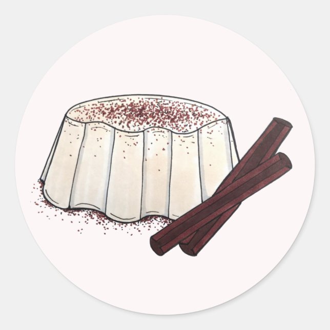 Pegatina Redonda Tembleque Coconut Pudding de Año Nuevo puertorriqu (Anverso)