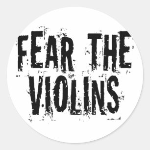 Pegatina Redonda Teme a los violines