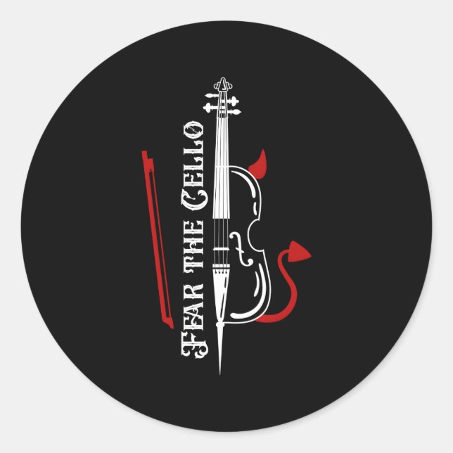 Pegatina Redonda Temer Al Cello (Anverso)