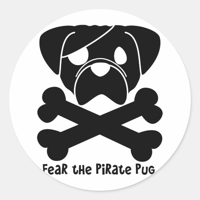 Pegatina Redonda Temer la picadura pirata (Anverso)