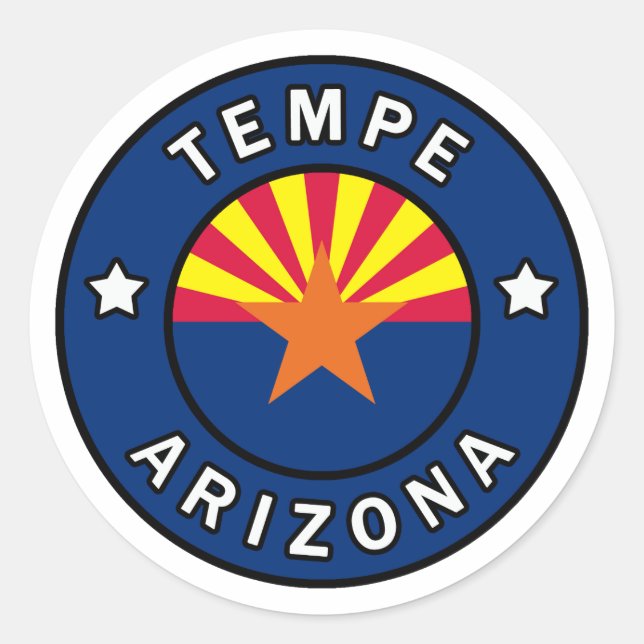 Pegatina Redonda Tempe Arizona (Anverso)